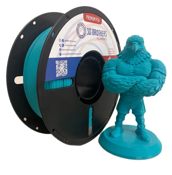 3D Brothers USA High Speed PLA Filament TEAL – Made in USA | 1kg Spool | 3D Brothers USA