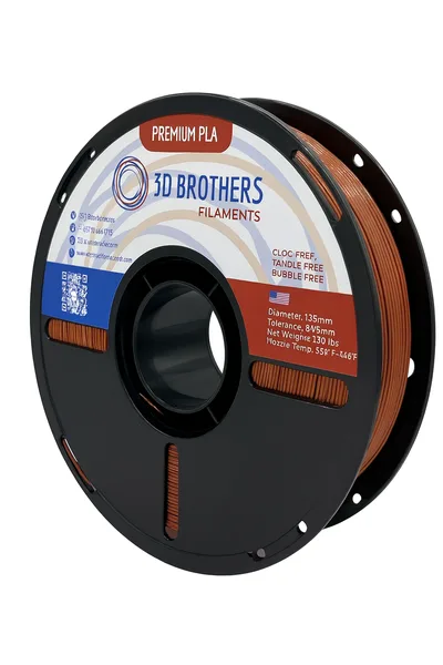 3D Brothers USA High Speed PLA Filament COPPER METALLIC – Made in USA | 1kg Spool | 3D Brothers USA