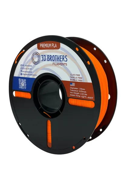 3D Brothers USA High Speed PLA Filament FLUORESCENTE ORANGE – Made in USA | 1kg Spool | 3D Brothers USA