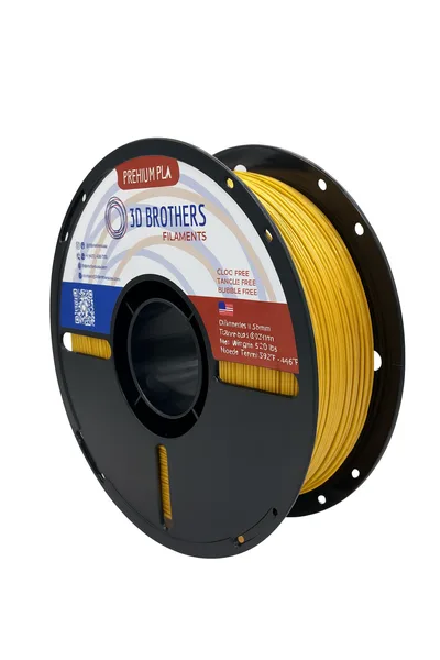 3D Brothers USA High Speed PLA Filament Golden Yellow – Made in USA | 1kg Spool | 3D Brothers USA