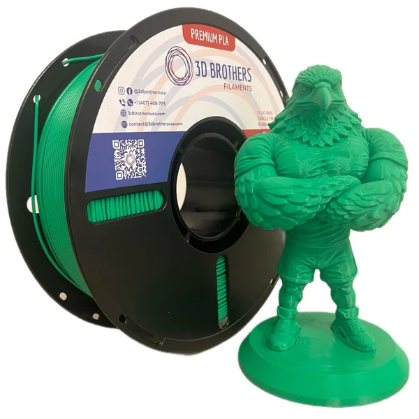 3D Brothers USA High Speed PLA Filament GREEN – Made in USA | 1kg Spool | 3D Brothers USA