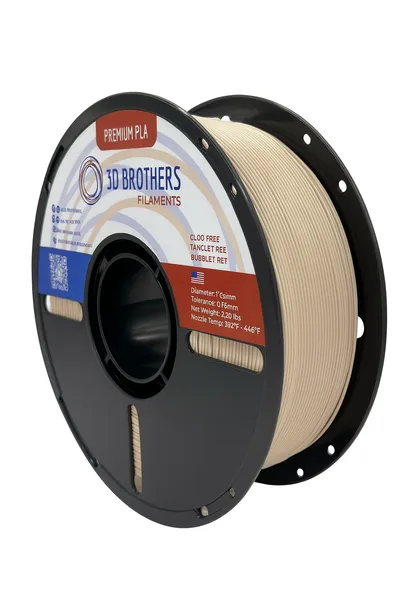 3D Brothers USA High Speed PLA Filament MOCHA – Made in USA | 1kg Spool | 3D Brothers USA
