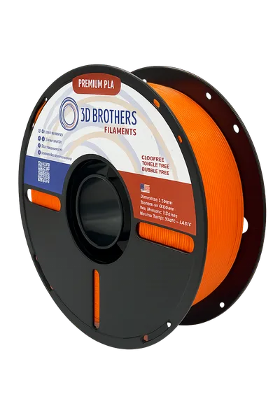 3D Brothers USA High Speed PLA Filament ORANGE – Made in USA | 1kg Spool | 3D Brothers USA