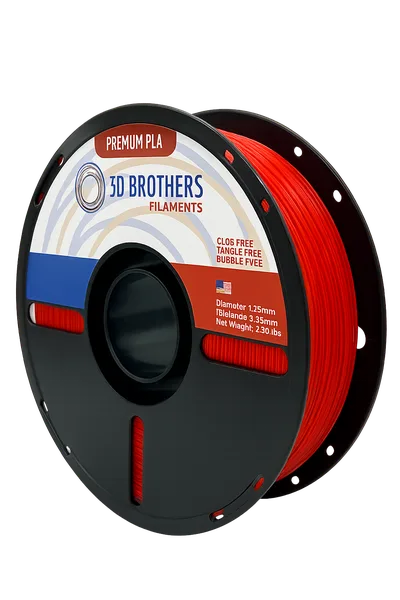 3D Brothers USA High Speed PLA Filament RED – Made in USA | 1kg Spool | 3D Brothers USA