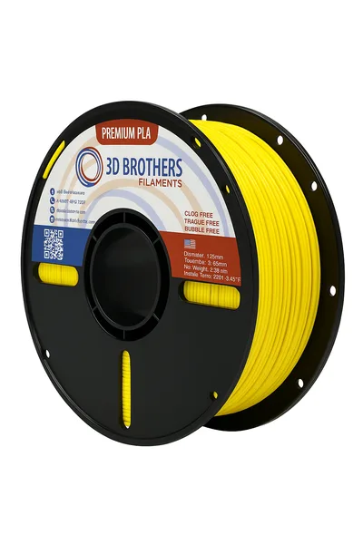 3D Brothers USA High Speed PLA Filament YELLOW – Made in USA | 1kg Spool | 3D Brothers USA
