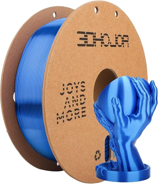 3DHojor 3DHoJor Silk PLA Filament, Silk PLA 3D Printer Filament, 2.2 LBS (1KG) Cardboard Spool, Fit Most FDM 3D Printer, Silk Blue