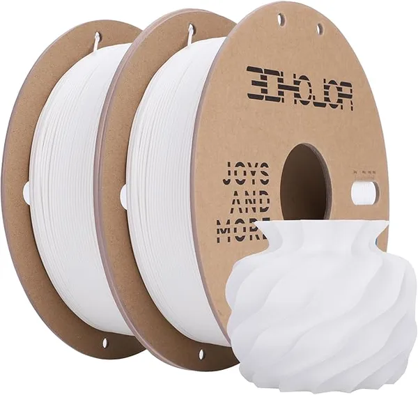 3DHojor 3DHoJor Matte PLA Filament, Upgrade Matte 3D Printer PLA Filament, 1KG*2 Bundle Cardboard Spool 3D Printing Filament for 3D Printers(Matte White 2Pack)