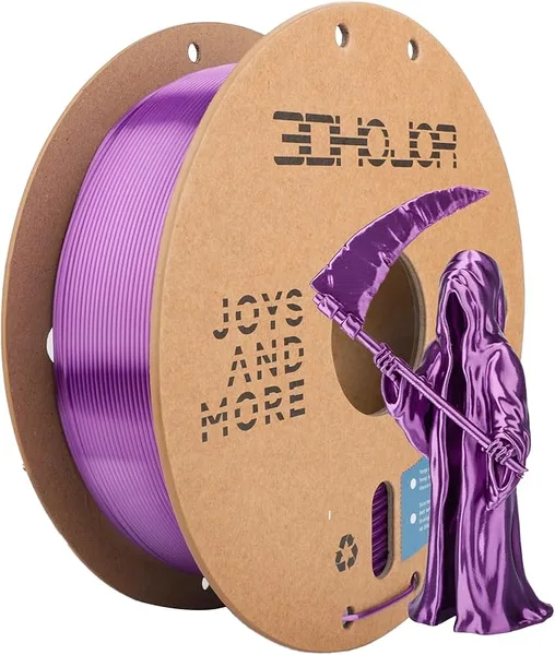 3DHojor 3DHoJor Silk PLA Filament, PLA Filament Silk Shiny 3D Printer Filament, 1kg Cardboard Spool (2.2lbs), Dimensional Accuracy +/-, Fit Most FDM Printer（Purple）