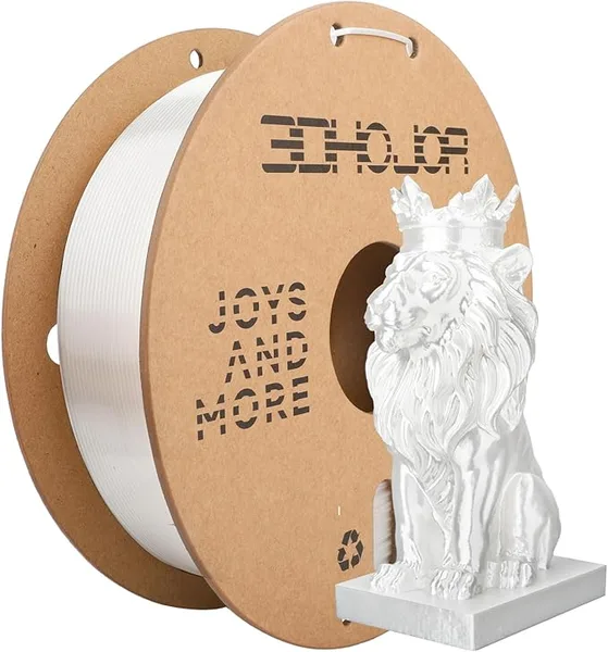 3DHojor 3DHoJor Silk PLA Filament, PLA Filament Silk Shiny 3D Printer Filament, 1kg Cardboard Spool (2.2lbs), Dimensional Accuracy +/-, Fit Most FDM Printer（White）