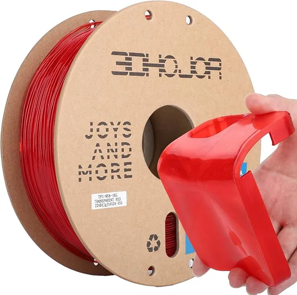 3DHojor 3DHojor TPU Filament TUP95A 3D Printer Filament Flexible Soft 3D Filament 1KG (2.2lbs) fit Most FDM 3D Printers Dimensional Accuracy +/--Transparent Red