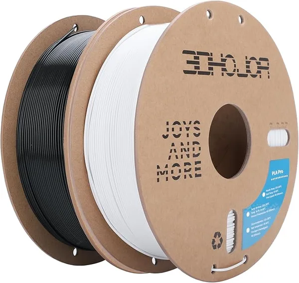 3DHojor 3DHoJor PLA Pro (PLA+) Filament 3D Printing Filament Bundle 1kg*2 (4.4lbs) Dimensional Accuracy +/--2 Pack Black+Cold White