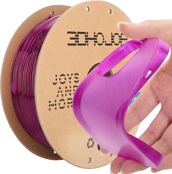 3DHojor 3DHojor TPU Filament TUP95A 3D Printer Filament Flexible Soft 3D Filament 1KG (2.2lbs) fit Most FDM 3D Printers Dimensional Accuracy +/--Transparent Purple