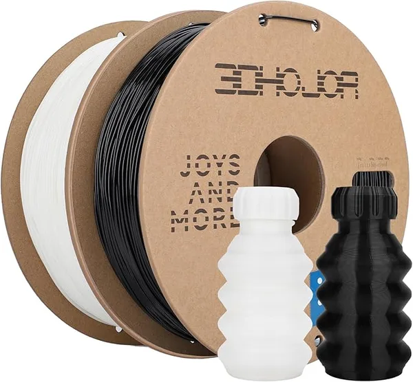3DHojor 3DHojor TPU Filament TUP95A 3D Printer Filament Flexible Soft 3D Filament 1KG*2 Bundle fit Most FDM 3D Printers Dimensional Accuracy +/--Black+White