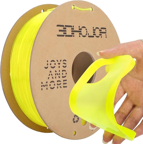 3DHojor 3DHojor TPU Filament TUP95A 3D Printer Filament Flexible Soft 3D Filament 1KG (2.2lbs) fit Most FDM 3D Printers Dimensional Accuracy +/--Transparent Yellow