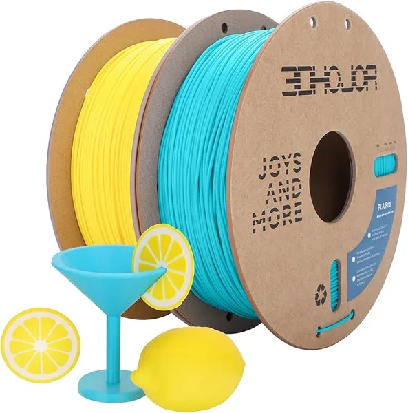 3DHojor 3DHoJor PLA Pro (Plus) Filament, 3D Printer Filament, 1kg*2 BundleCardboard Spool 3D Printing Filament, Dimensional Accuracy +/--Yellow+Light Blue