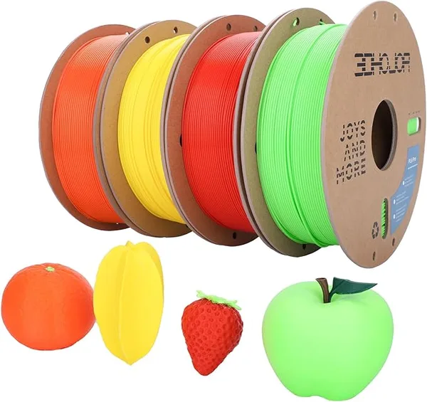 3DHojor 3DHoJor PLA Pro (Plus) Filament, 3D Printer Filament,1kg*4 Bundle Cardboard Spool 3D Printing Filament, Dimensional Accuracy +/--Peak Green+Orange+Yellow+Red