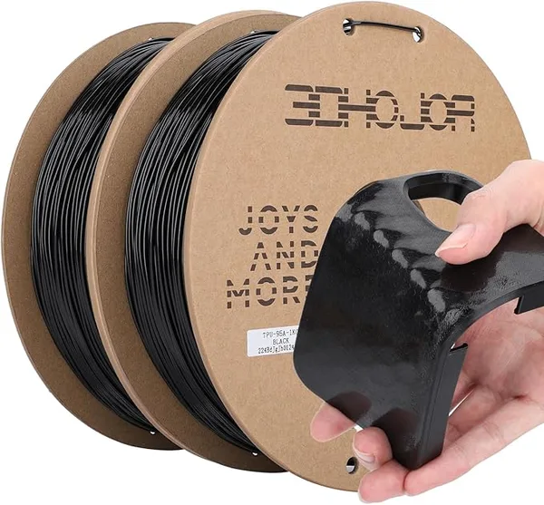 3DHojor 3DHojor TPU Filament TUP95A 3D Printer Filament Flexible Soft 3D Filament 1KG*2 Black Bundle fit Most FDM 3D Printers Dimensional Accuracy +/--Black