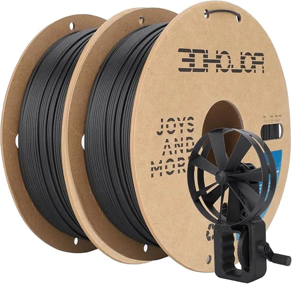 3DHojor 3DHoJor Carbon Fiber PLA Filament 1KG*2 Bundle, PLA-CF Filament 3D Printer Filament Dimensional Accuracy +/-, Fits for Most FDM 3D Printers-Black*2