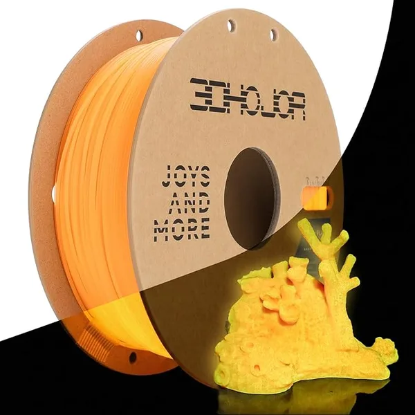 3DHojor 3DHoJor PLA Glow in The Dark Filament 1Kg, 3D Printing Luminous Filament Dimensional Accuracy +/-, Fit Most FDM 3D Printers- Glow Orange
