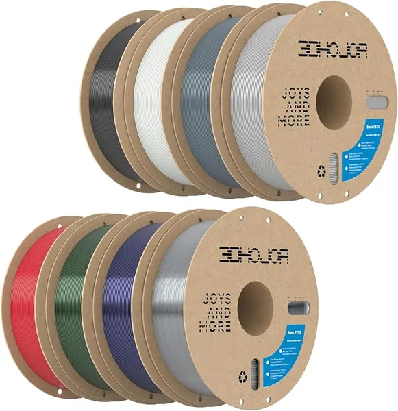 3DHojor 3DHoJor Basic PLA Filament 6KG Bundle PLA 3D Printer Filament, 6 Pack 1kg(2.2lbs) Cardboard Spool, Dimensional Accuracy +/-, Fit Most FDM Printer (Black+White+Red+Blue+Green+Yellow)