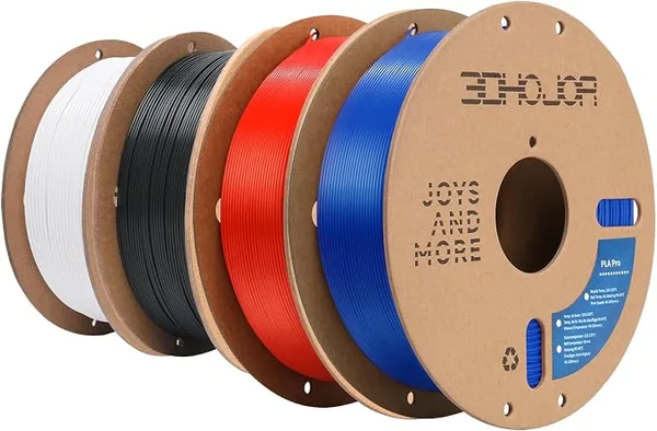 3DHojor 3DHoJor PLA Pro (PLA+) Filament 3D Printing Filament - 1kg*4 Bundle, Cardboard Spool, Dimensional Accuracy +/- - Black/White/Blue/Red