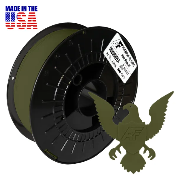American Filament Army Green AF Tough Pro PLA+ Filament Made in the USA!