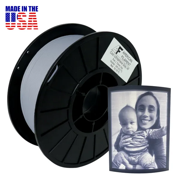 American Filament Cool Lithophane Gray AF PLA Filament - created by Lithophane Maker!