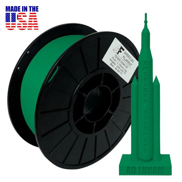 American Filament Forest Green AF PLA+ Filament Made in the USA!