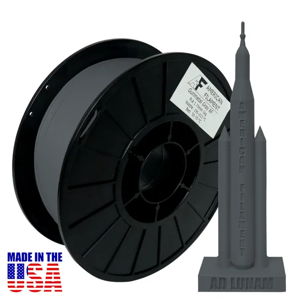 American Filament Gunmetal Gray AF PLA+ Filament Made in the USA!
