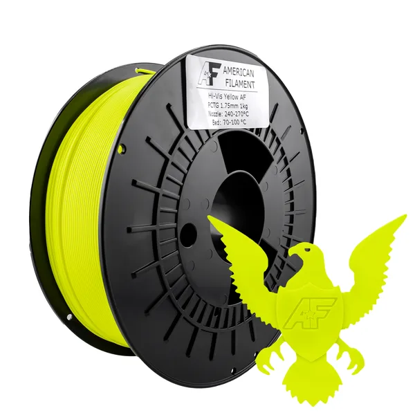 American Filament Hi-Vis Yellow AF PCTG Filament Made in the USA!