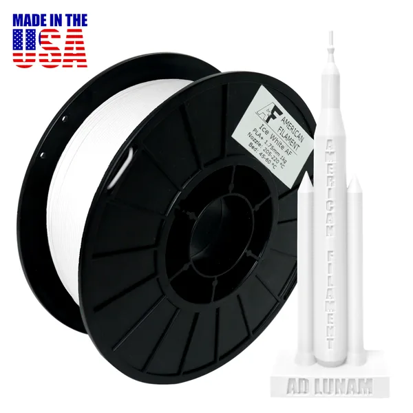 American Filament Ice White AF PLA+ Filament Made in the USA!