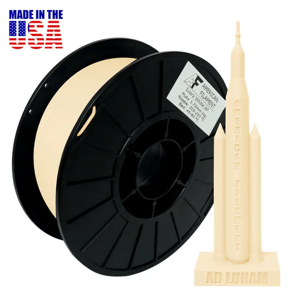 American Filament Ivory White AF PLA+ Filament Made in the USA!