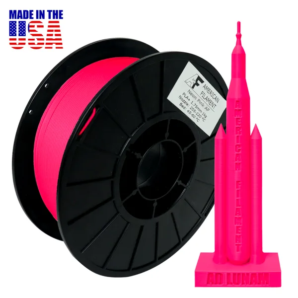 American Filament Neon Pink AF PLA+ Filament Made in the USA!