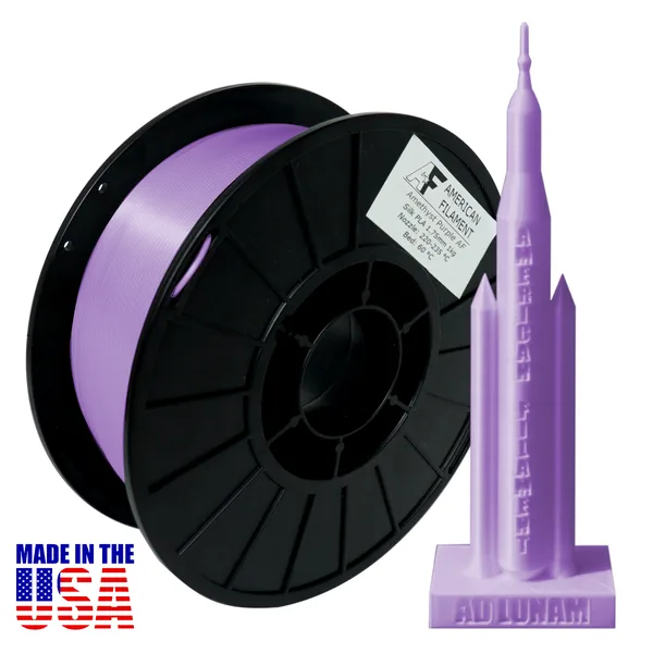 American Filament Amethyst Purple AF Silk PLA 3D Printer Filament Diameter, 1 kg Spool