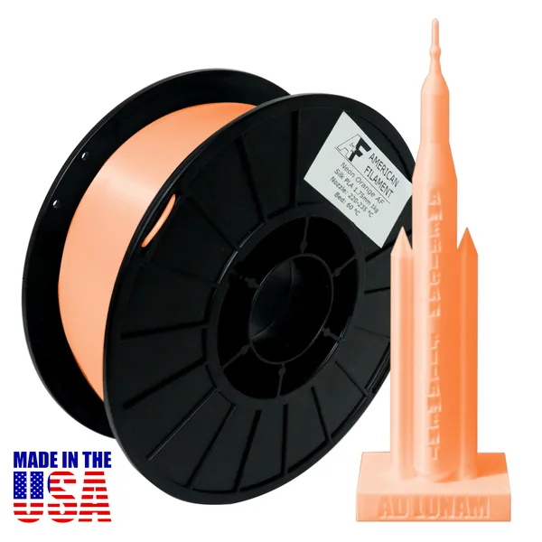 American Filament Neon Orange AF Silk PLA 3D Printer Filament Diameter, 1 kg Spool