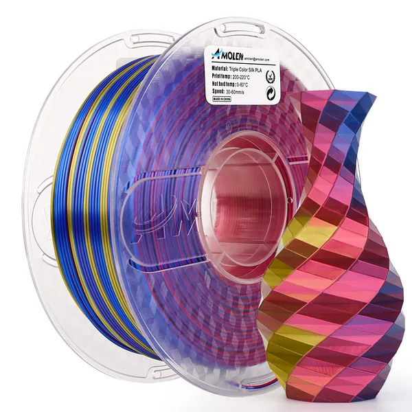 AMOLEN PLA Silk Triple Color, 1KG/2.2LB