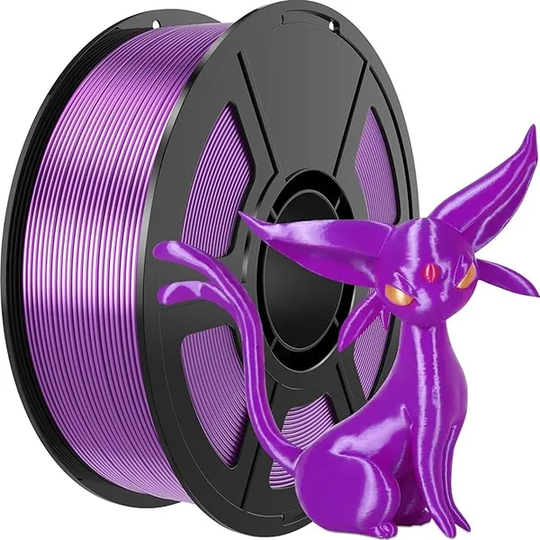 Amoybaby Silk Purple PLA Filament 1kg(2.2lbs), High Speed Shiny 3D Printer Filament PLA Design for Fast Printing, Low Warp & Clog-Free, Dimensional Accuracy +/-, Fits for FDM 3D Printers
