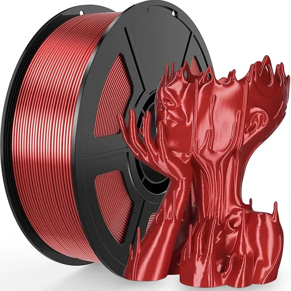 Amoybaby Silk Red PLA Filament 1kg(2.2lbs), Amoybaby High Speed 3D Printer Filament PLA for Fast Printing, Low Warp & Clog-Free, Accuracy +/-, Compatible with Bambu, Elegoo & FDM Printers