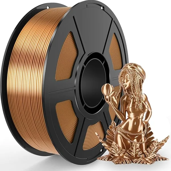 Amoybaby Silk Red Copper PLA Filament 1kg(2.2lbs), High Gloss Shiny 3D Printer Filament PLA, Low Warp & Clog-Free, Dimensional Accuracy +/-, Fits for FDM 3D Printers