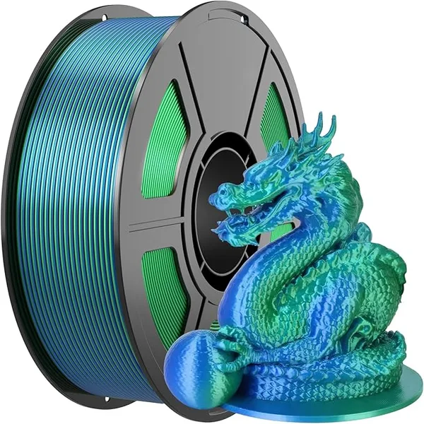 Amoybaby Dual Color Blue Green Silk PLA Filament | 1kg(2.2lbs), High Speed Multicolor 3D Printer Filament for FDM 3D Printers & 3D Pens
