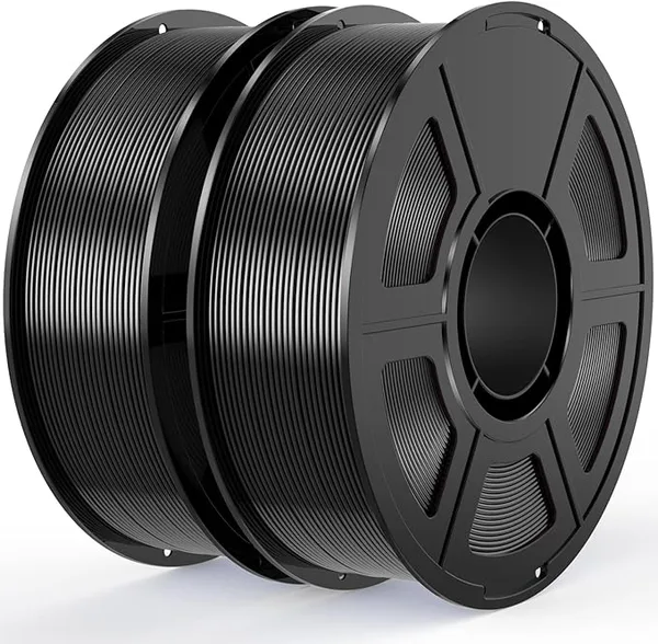 Amoybaby Black Silk PLA Filament Bundle 3D Printer Filament, 2kg Spool (4.4lbs), Dimensional Accuracy +/-, Fit Most FDM 3D Printer (Silk Black 2-Pack)