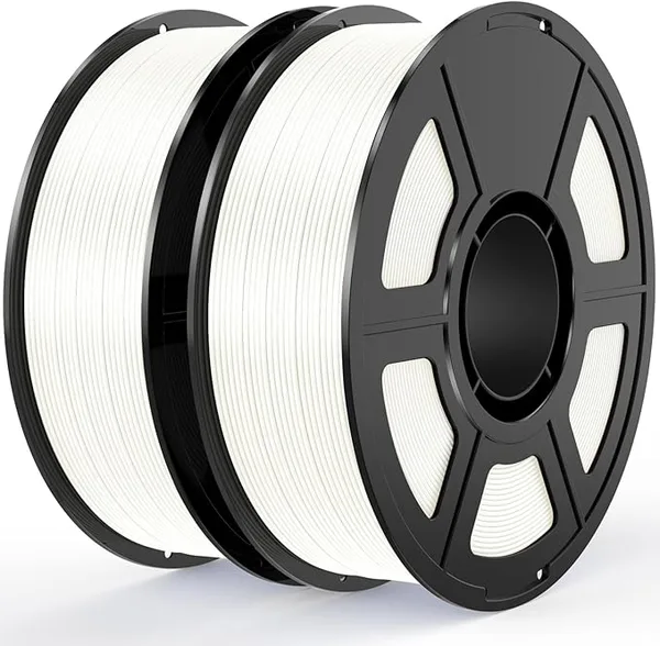 Amoybaby White Silk PLA Filament Bundle 3D Printer Filament, 2kg Spool (4.4lbs), Dimensional Accuracy +/-, Fit Most FDM 3D Printer (Silk White 2-Pack)