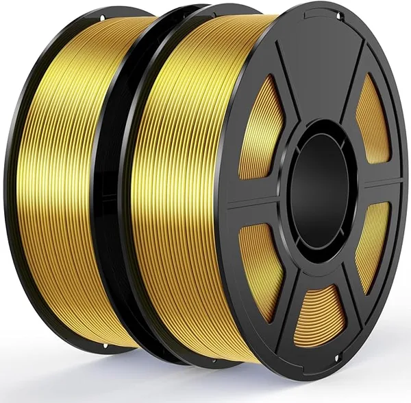 Amoybaby Gold Silk PLA Filament Bundle 3D Printer Filament, 2kg Spool (4.4lbs), Dimensional Accuracy +/-, Fit Most FDM 3D Printer (Silk Gold 2-Pack)
