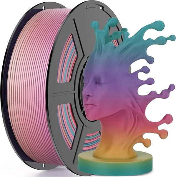 Amoybaby Matte Rainbow PLA Filament, Amoybaby Gradient Rapid PLA Filament 1KG(2.2lbs) Multi-Color Changing 3D Printer Filament for FDM 3D Printers & 3D Pens