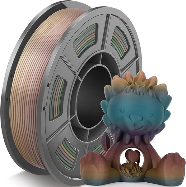 Amoybaby Matte Rainbow PLA Filament, Multicolor Gradient 3D Printer Filament, Color Changing Filament 250g, Solar Horizon