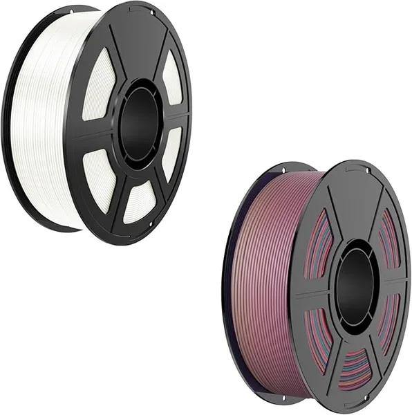 Amoybaby White Silk PLA Filament with Flame Spectrum Matte Rainbow Filament