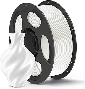 Anycubic ANYCUBIC Silk Filament, Clog-Free Shiny 3D Printing PLA Filament Dimensional Accuracy +/-, 1KG Reusable Spool (2.2 lbs), Silk White