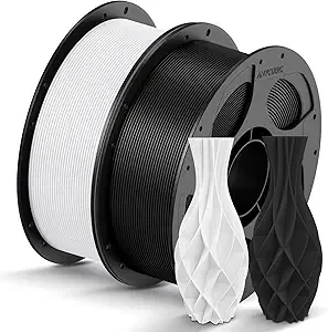 Anycubic ANYCUBIC PLA Filament Bundle, 3D Printer PLA Filament Dimensional Accuracy +/-, 1KG Reusable Spool (2.2 lbs), 2KG Black+White