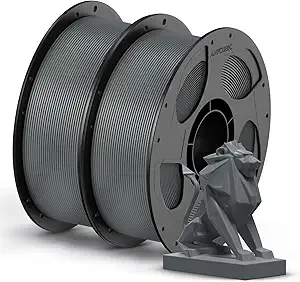 Anycubic ANYCUBIC PETG Filament, 3D Printer Filament, Dimensional Accuracy +/-, Exceptional Toughness, Print with Most FDM 3D Printers, 1KG Reusable Spool, 2KG Texture Grey