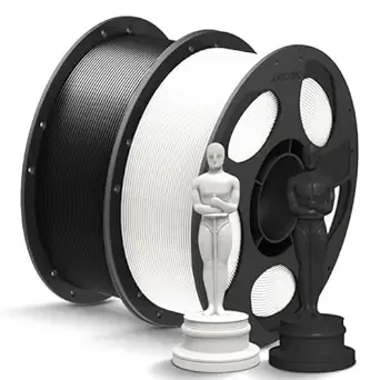 Anycubic ANYCUBIC PLA+ 3D Printer Filament Bundle, PLA Plus Dimensional Accuracy +/-, Fit Most FDM 3D Printers, 1KG Reusable Spool, 2KG White+Black